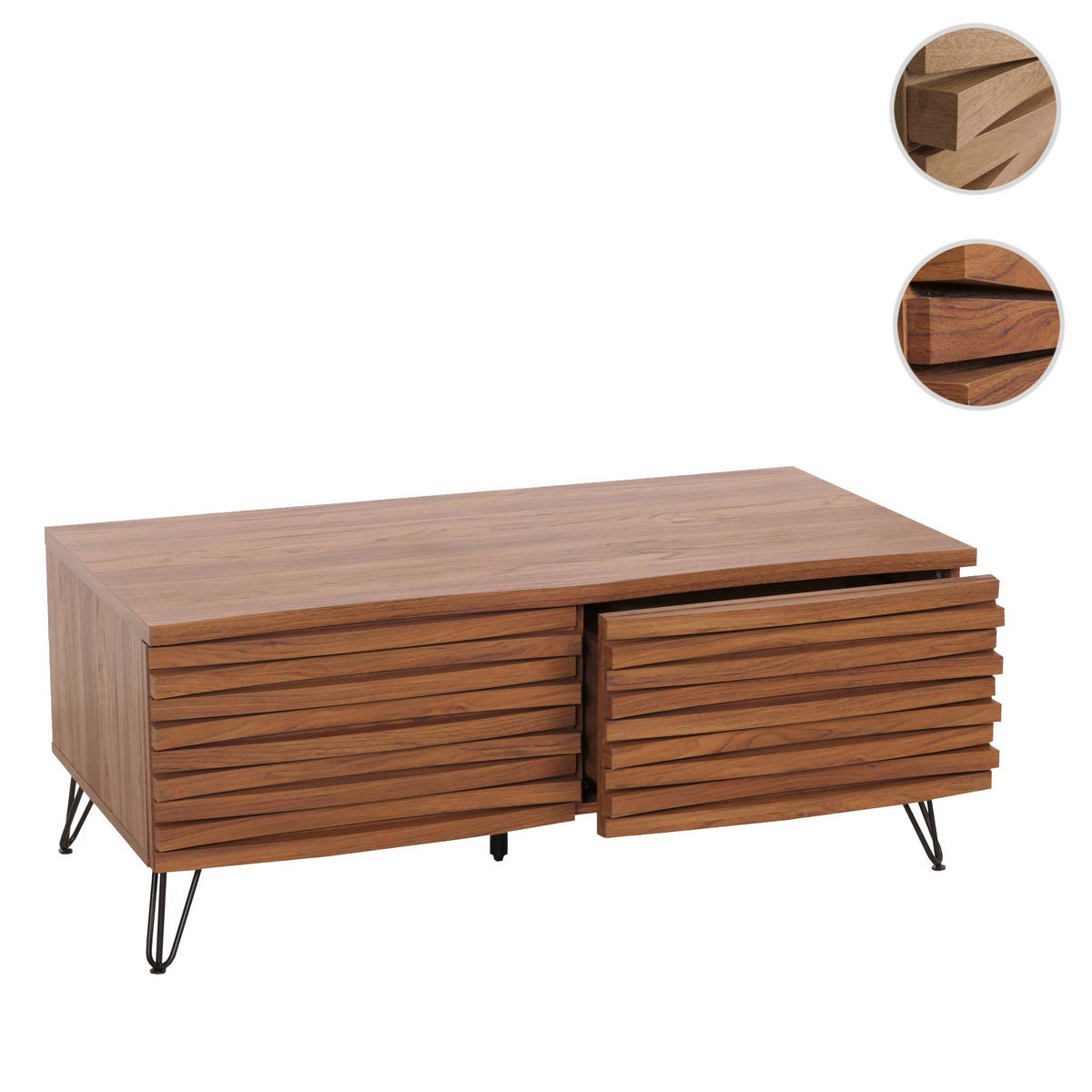 COUCHTISCH Walnuss Dekor - Walnussfarben, Holzwerkstoff (55/110/46cm) - MCW