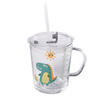 KINDER TRINKBECHER 400 ml - Türkis, Glas (8.8/11.5/12.5cm) - Intirilife