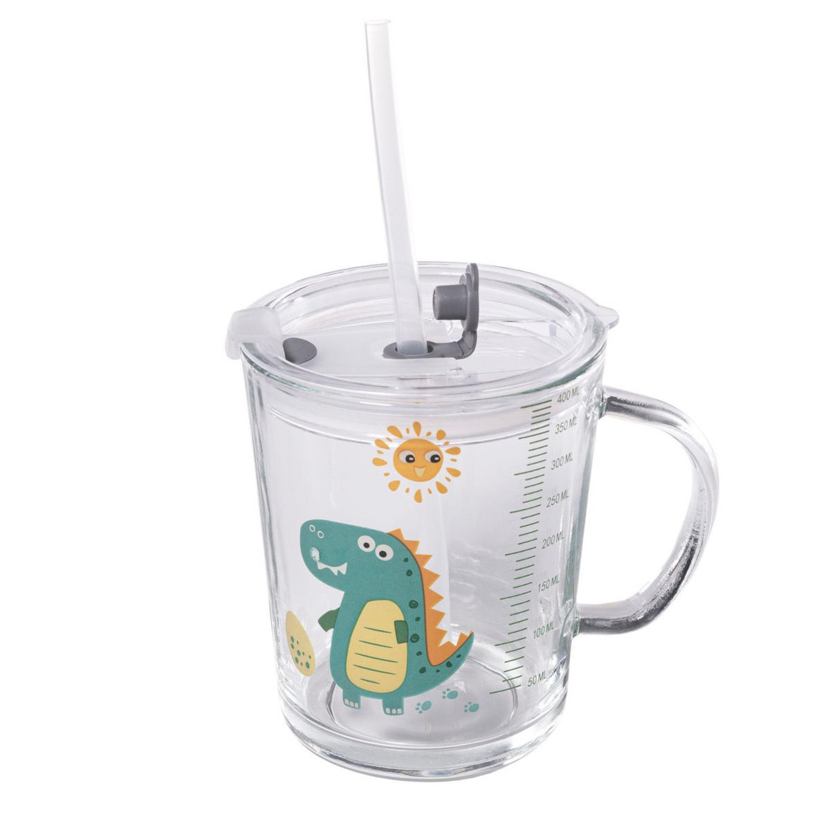 KINDER TRINKBECHER 400 ml - Türkis, Glas (8.8/11.5/12.5cm) - Intirilife