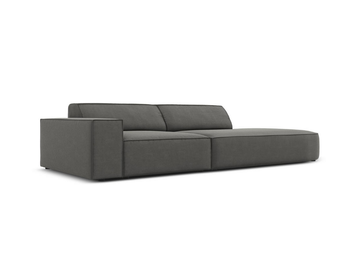 RECHTES-SOFA Jodie aus Samt hellgrau 3 Sitzplätze - Hellgrau, Textil (102/70/262cm) - Micadoni