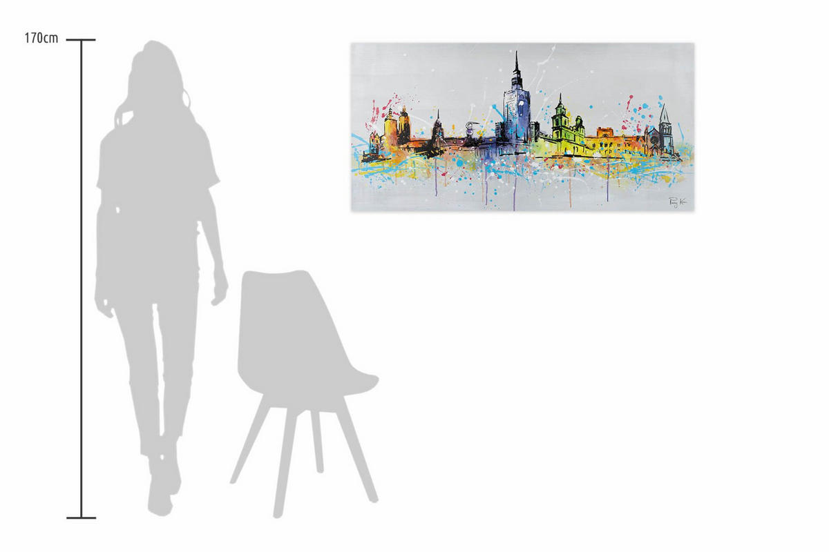 RUČNE MAĽOVANÝ AKRYLOVÝ OBRAZ 120/60 cm, viacfarebný, krajinný motív - viacfarebná, drevo/textil (120/60cm) - KUNSTLOFT