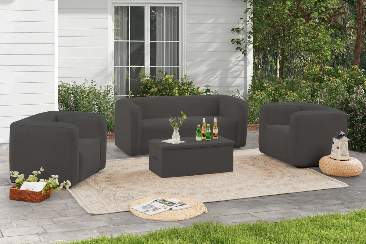 SOFA aufblasbar 2-3 Sitzer - Innen und Außen - Farbe Dunkelgrau - Dunkelgrau, Kunststoff (38.5/45.5/96cm) - Terracotta