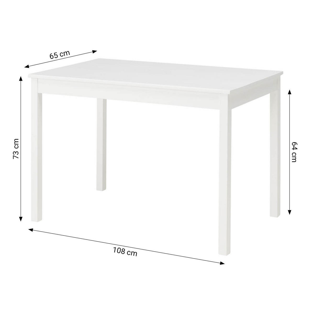 TISCHGRUPPE 108x65 cm weiß mit 4 Stühlen - Weiß, Holz (65/86/108cm) - Homestyle4u