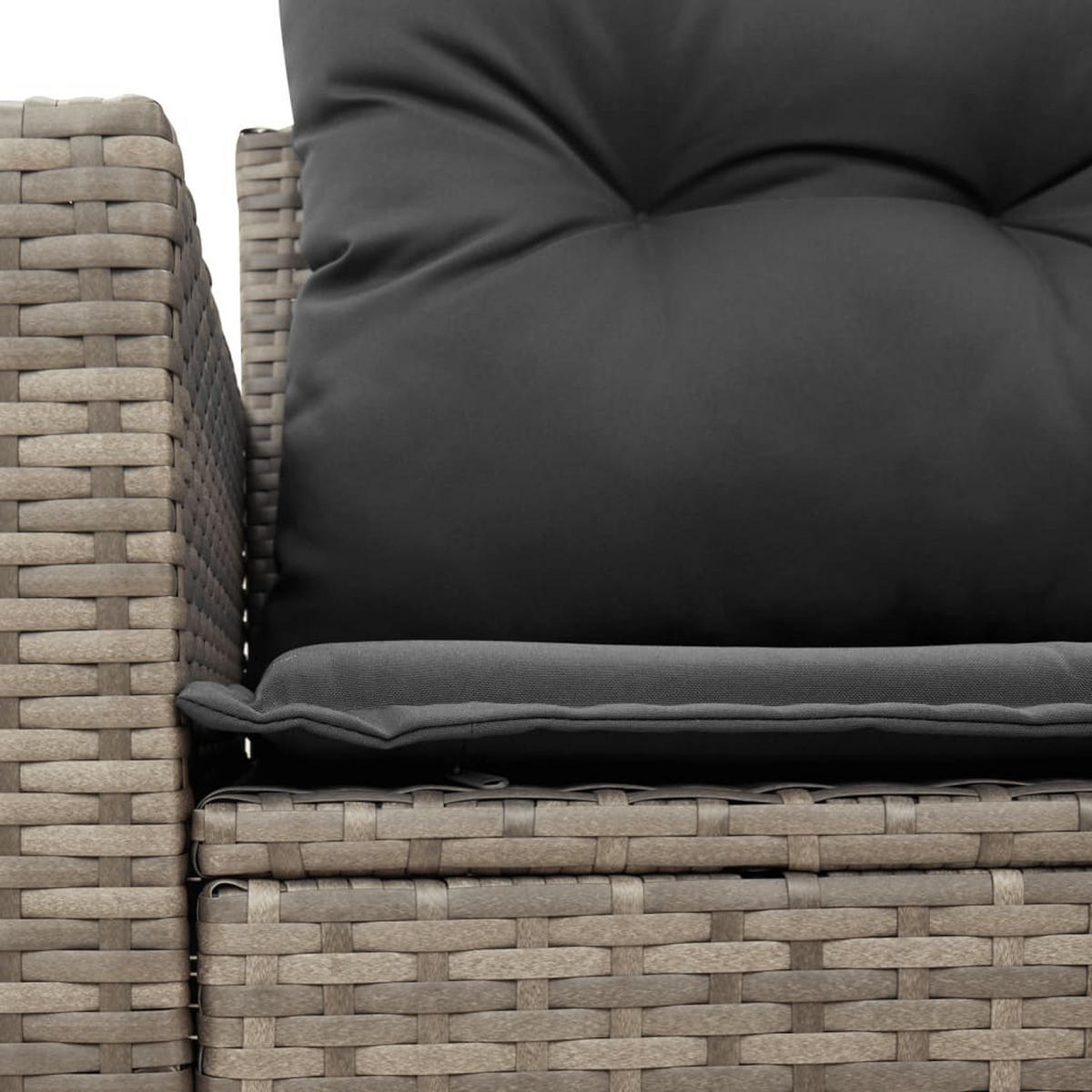 GARTENSOFA 2-Sitzer Mit Kissen Grau Poly Rattan - Grau, Kunststoff (124/69/62cm) - vidaXL