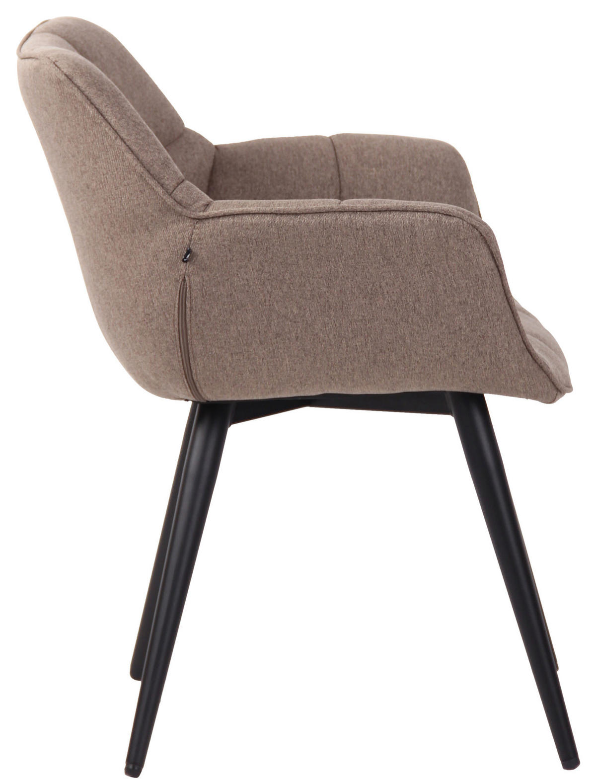 ESSZIMMERSTUHL Rosini Stoff, Gestell Metall matt Schwarz Taupe - Taupe/Schwarz, Textil/Metall (64/84/60cm) - TPFLiving