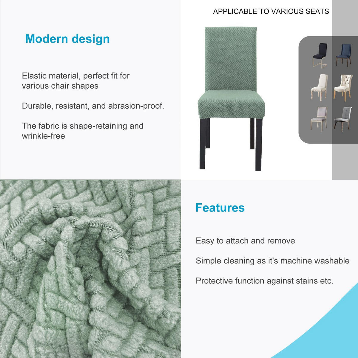 STUHLHUSSE (2-tlg. Set) - Grün, Kunststoff (1/38cm)