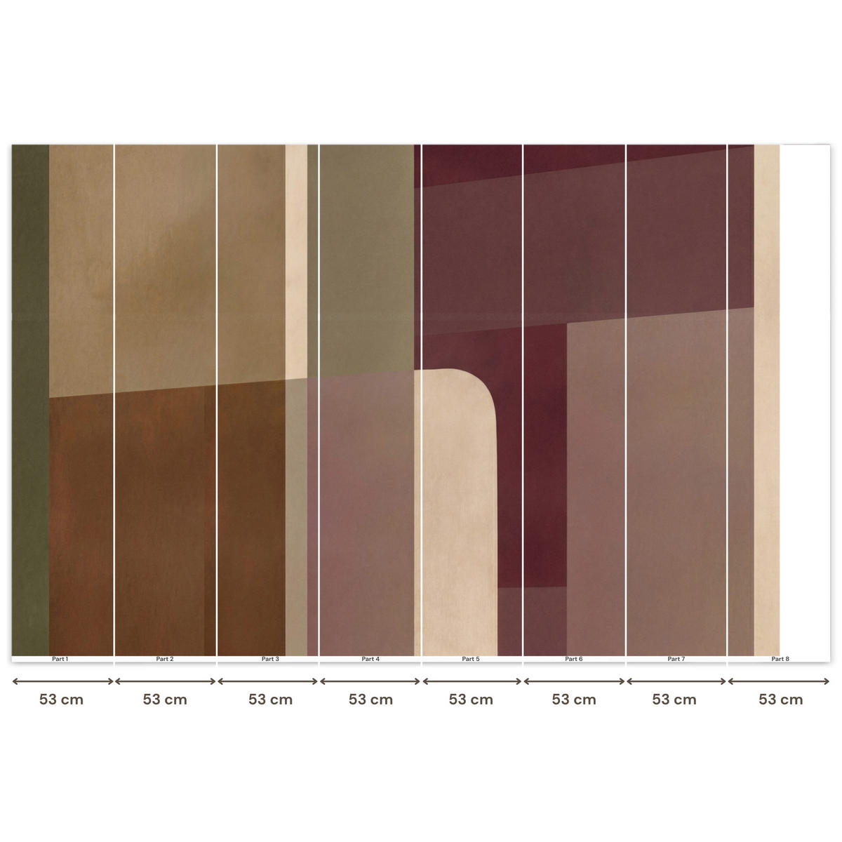 TAPETE - Unis - Abstrakt - Bordeaux - Linien - 400x280 cm - Multicolor, Papier (400/280cm) - OnlyWow