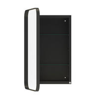 SPIEGELSCHRANK 76x51x12cm schwarz mit Aufbewahrung - Wandspiegel für Badezimmer - Schwarz, Glas (76/12/51cm) - Modfu