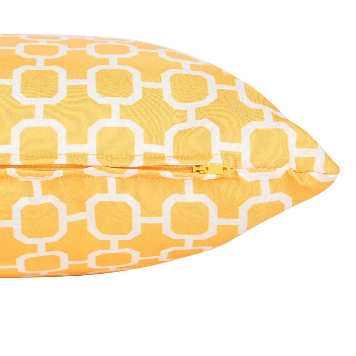 GARTENKISSEN gelb Muster 40/40 cm Astakos - Goldfarben, Textil (40/40cm) - Beliani