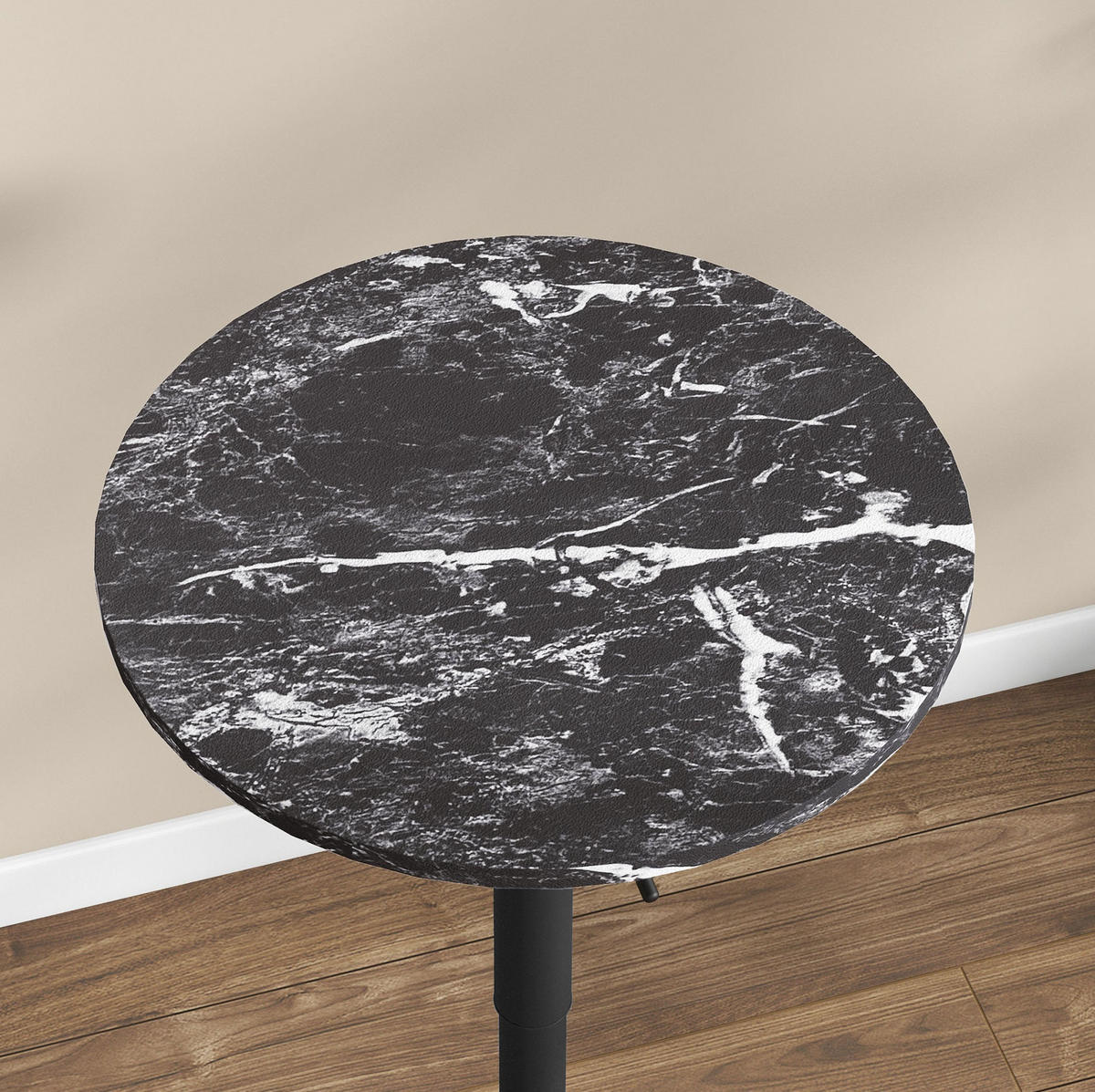 BARSKA miza, Ø 60/68-93,5 cm črna, nastavljiva po višini - črna, leseni material (60/60/93.5cm) - BEAOK