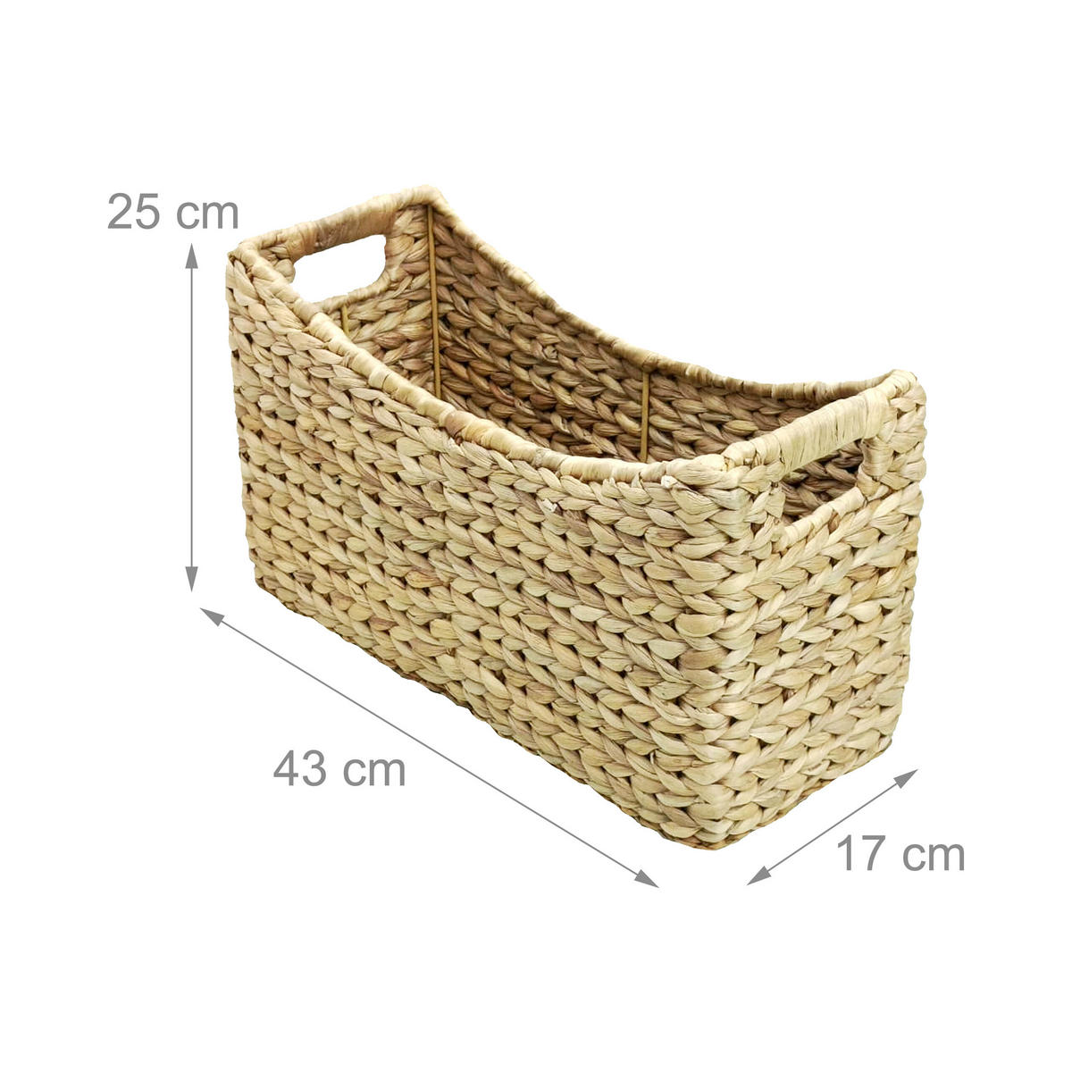 STALAK Prirodna vodeni zumbul željezo - svijetlo smeđa, tekstil/metal (43/25/17cm) - Relaxdays