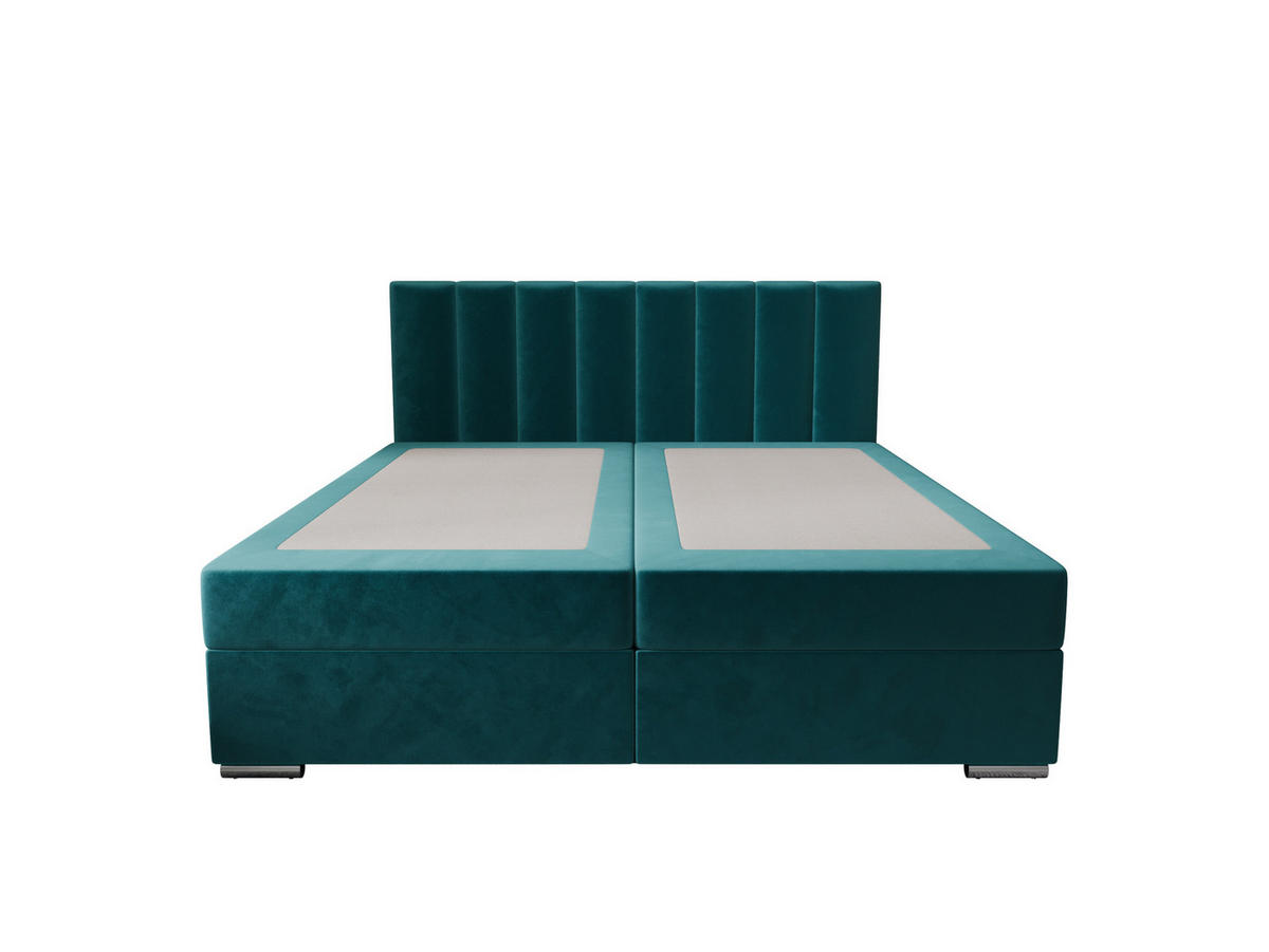 BOXBETT ZILANO 2 mit Matratze H3 und Topper 140x200 Itaka 39 - Blau, Holz/Textil (140/200cm) - Bedante