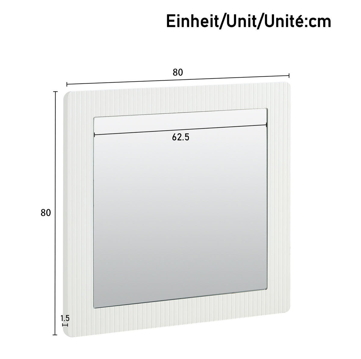 KOMMODE aus MDF 120x40x75cm in Weiß mit 6 Schubladen & Spiegel - Weiß, Holzwerkstoff (120/75/40cm) - Modfu