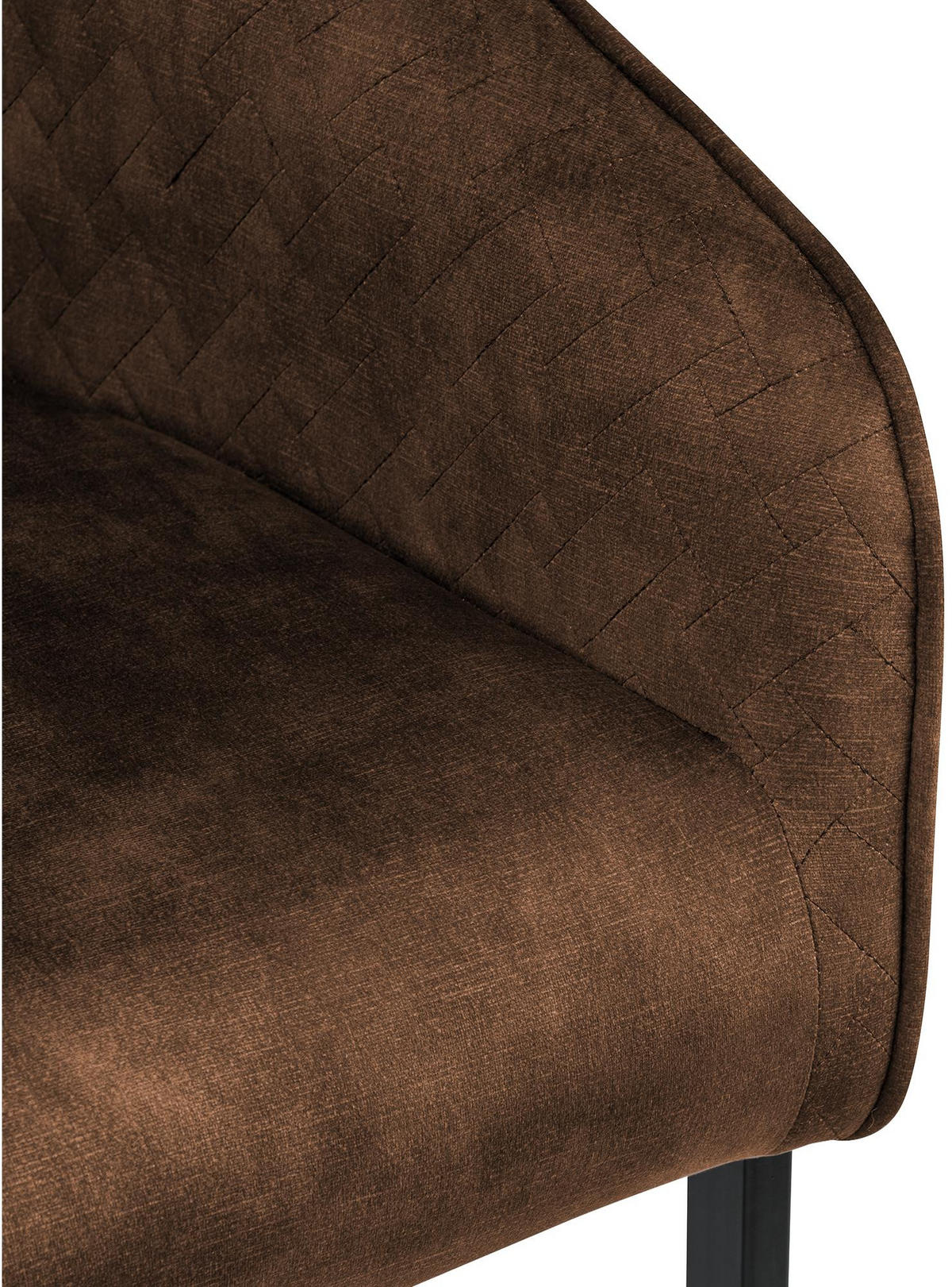 ESSZIMMERSTUHL Samt Coffee - Schwarz/Braun, Textil/Metall (60/87/59cm) - CLP