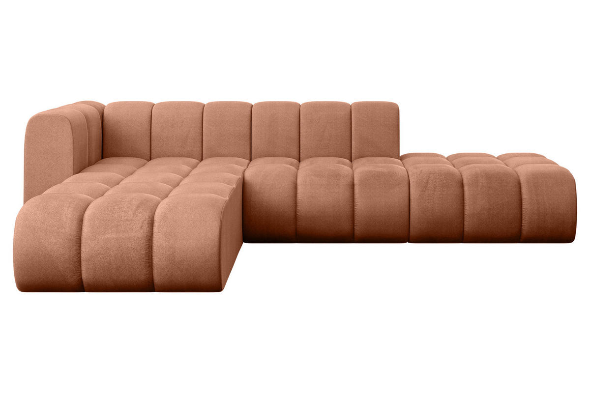 ECKSOFA modulares Sofa Zuvon-L1 - 296x177x70 cm Apricot - Koralle, Holzwerkstoff/Textil (296/177cm) - ALTDECOR