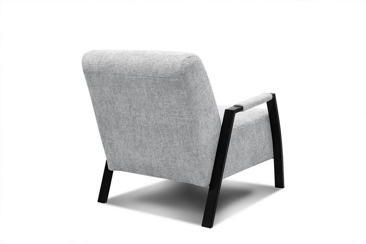 SESSEL KOBE, hellgrau - Hellgrau/Schwarz, Holz/Textil (72/76/90cm) - Courtois Laville