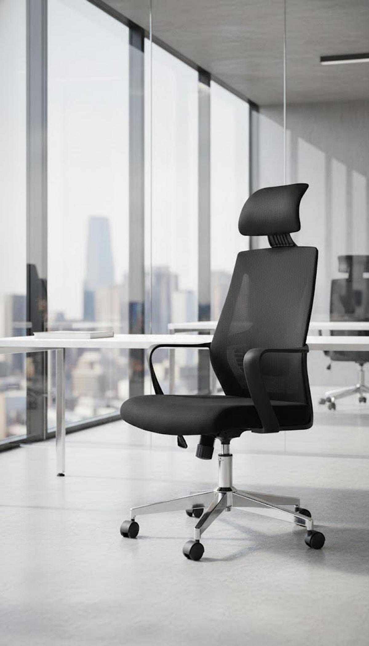 BÜROSTUHL Strix schwarz - Chromfarben/Schwarz, Kunststoff/Metall (62.5/128/61cm) - TPFLiving