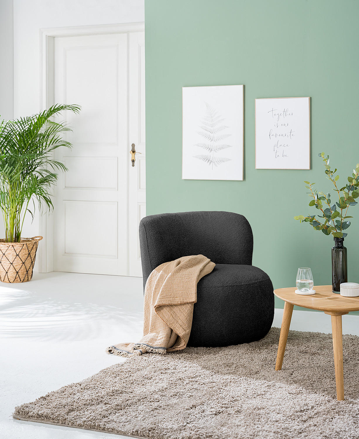 SESSEL - Schwarz, Textil (78/75/84cm) - home24