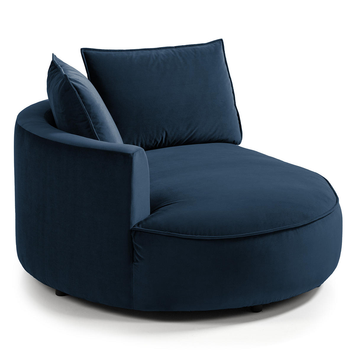 OTTOMANE - modular - Schwarz/Dunkelblau, Kunststoff/Textil (126/82/154cm) - home24