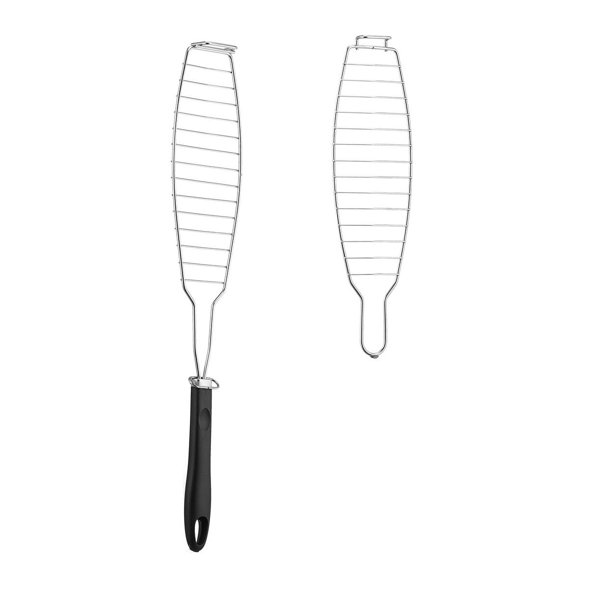 2XFISCHBRÄTER - Silberfarben, Kunststoff/Metall (10.5/58.5/2.5cm) - Relaxdays