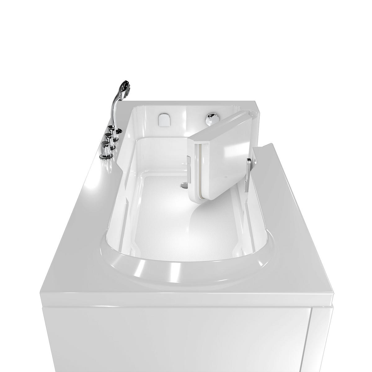 SENIORENWANNE mit Tür S17-TH-L 150x75cm - Weiß, Glas/Kunststoff (75/54/150cm) - AcquaVapore by Sandra Jentho