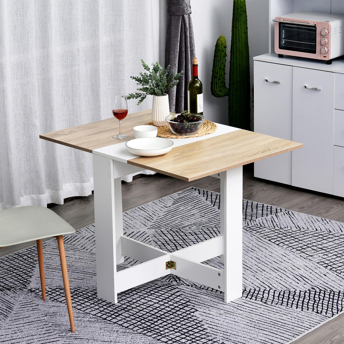 ESSTISCH Eiche und Weiß 1 Stück - Beige, Kunststoff (103/76/73.5cm) - GiPP