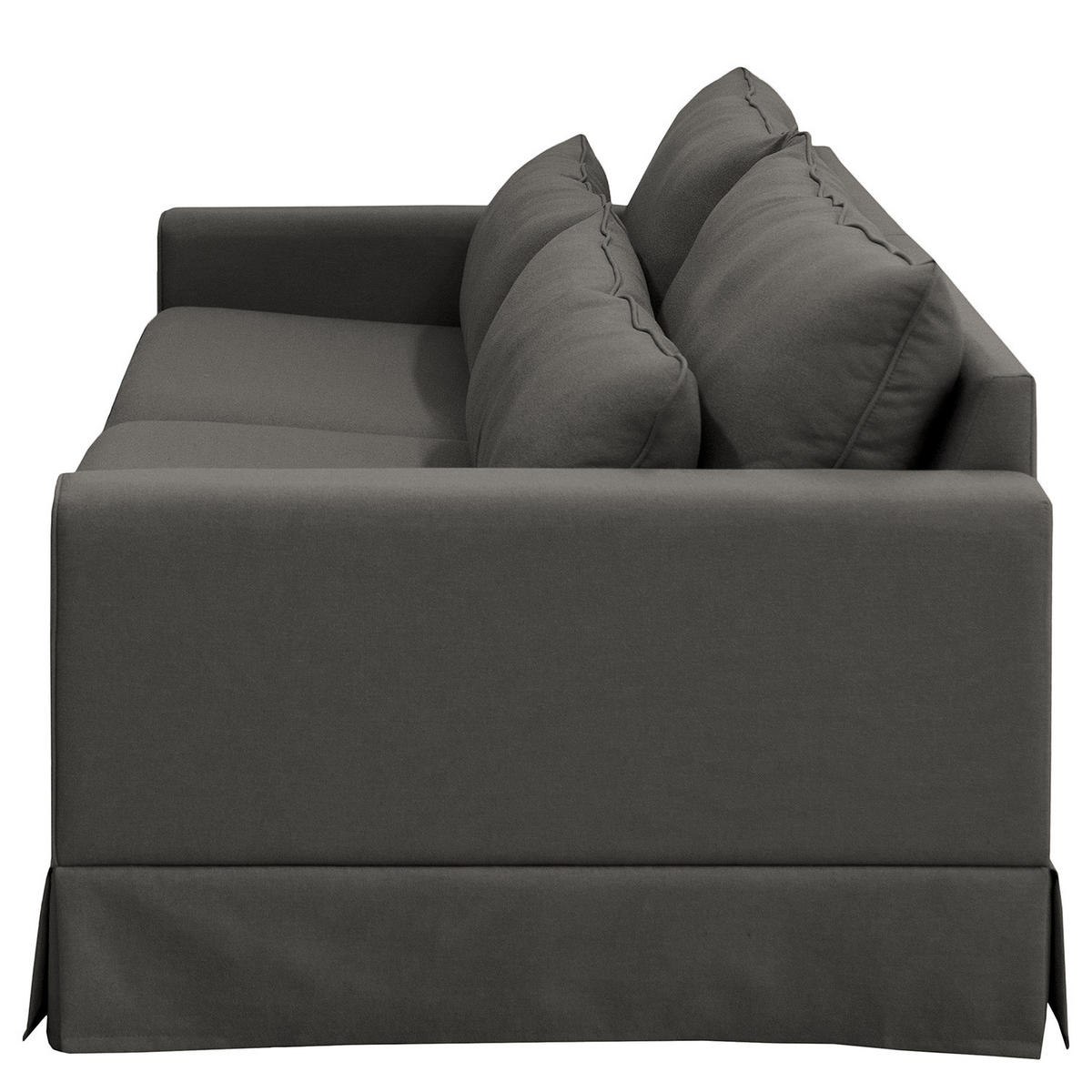 BIGSOFA mit Husse - Webstoff - Anthrazit/Schwarz, Kunststoff/Textil (240/82/104cm) - home24