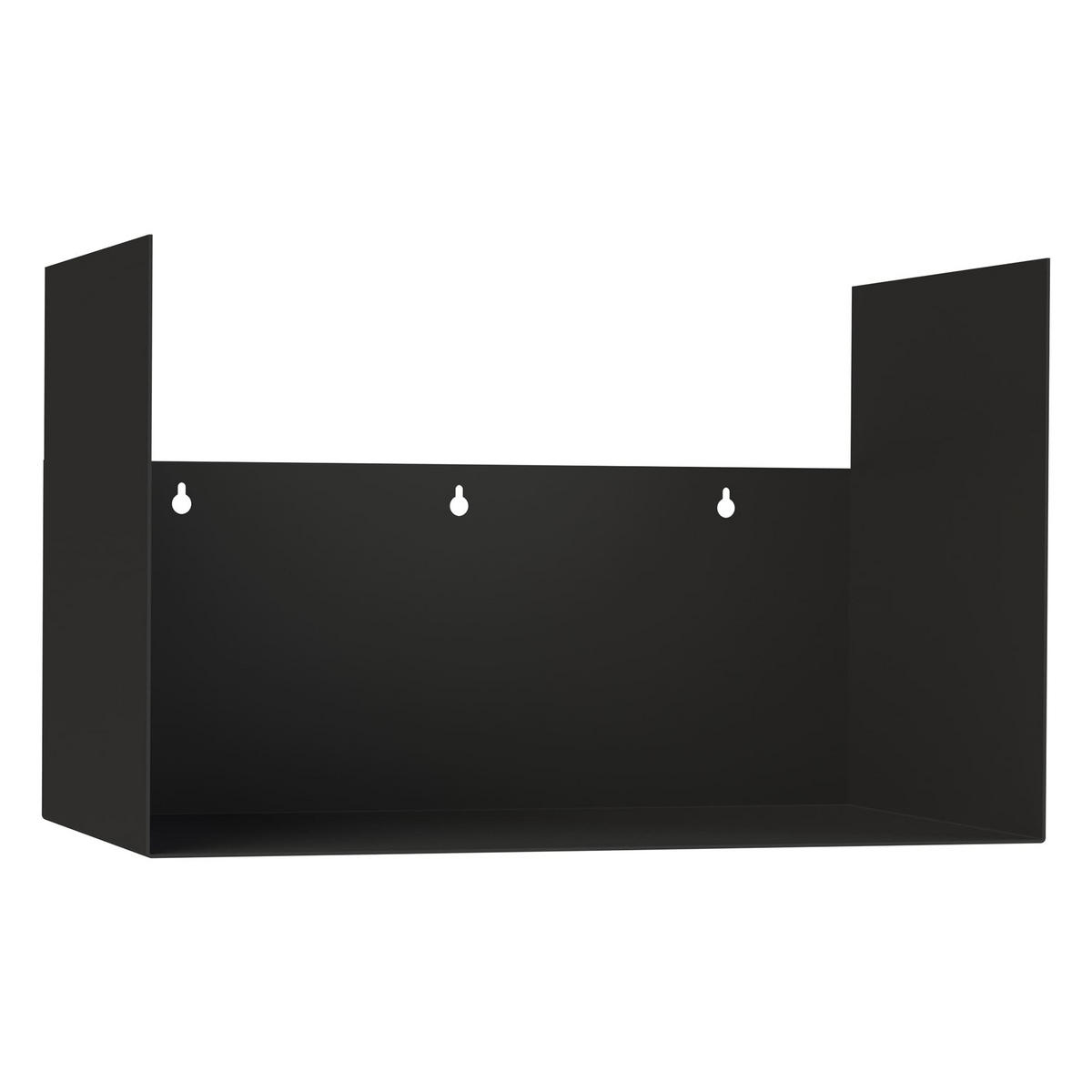 KAMINHOLZREGAL Innen Metall Schwarz mit Rückwand an der Wand Hängend - Schwarz, Metall (50.5/32.2/29cm) - DanDiBo