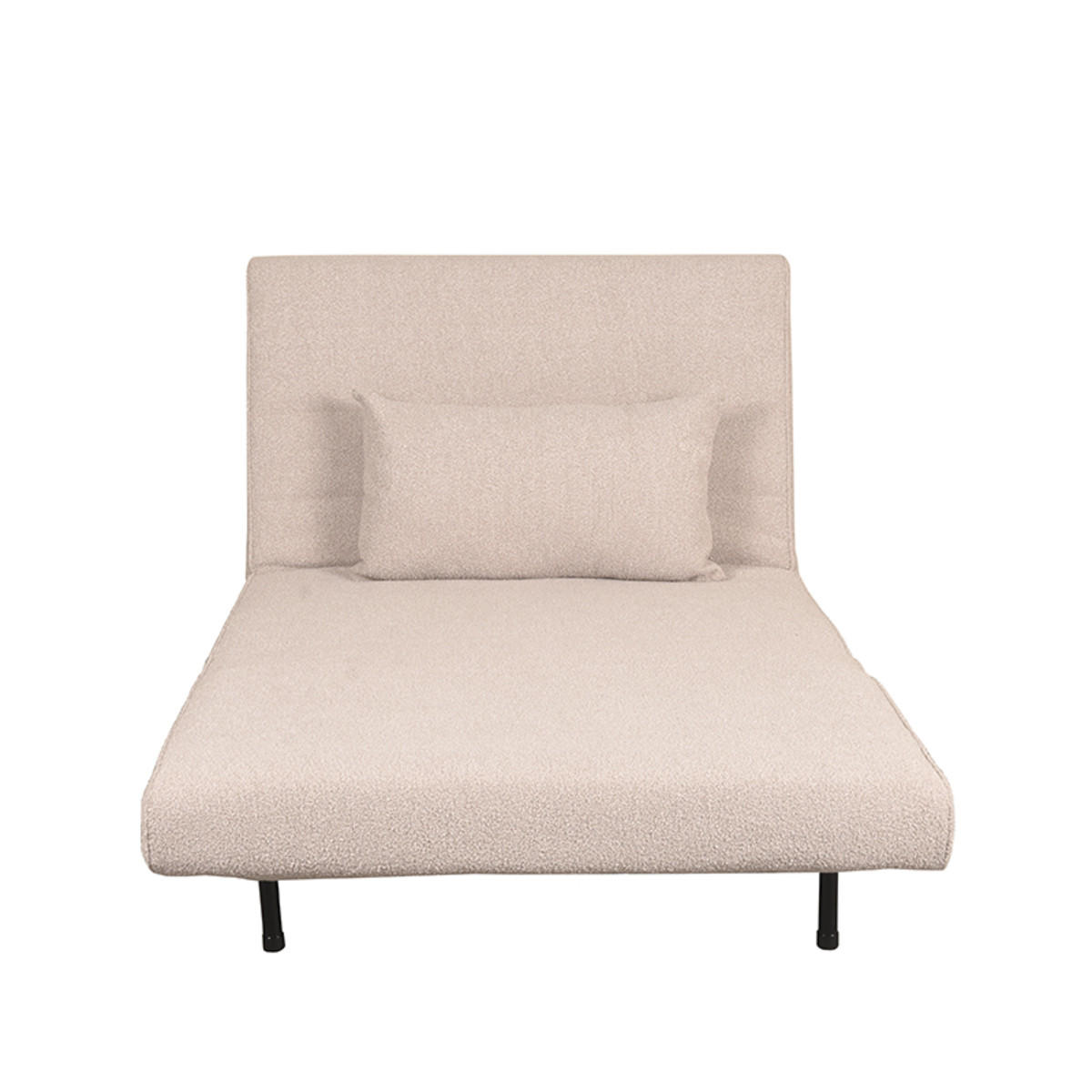 SCHLAFSOFA Einzelbett Beige 90/101/81 cm - Beige/Schwarz, Textil (101/81/90cm) - LABEL51