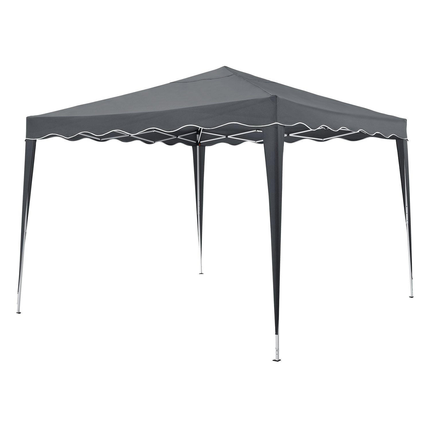 FALTPAVILLON Vivara grau 3x3 m mit Tragetasche - Grau, Metall (300/250/300cm) - Juskys