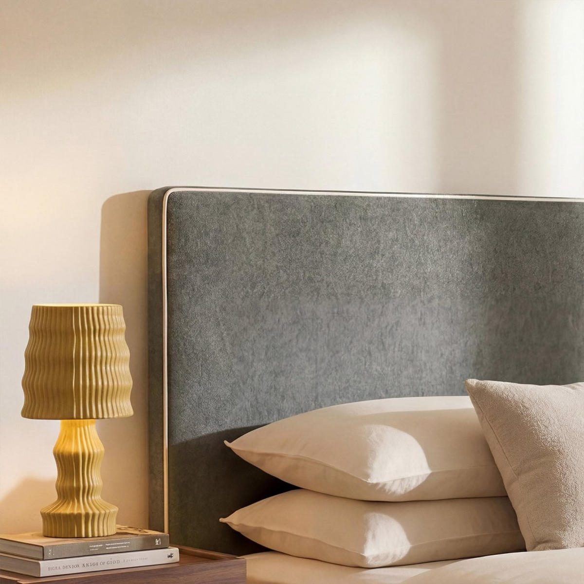 KOPFTEIL DOPPELTES Line Grün 165 cm x 120 cm - Grün, Textil (165/7cm) - Klast Home