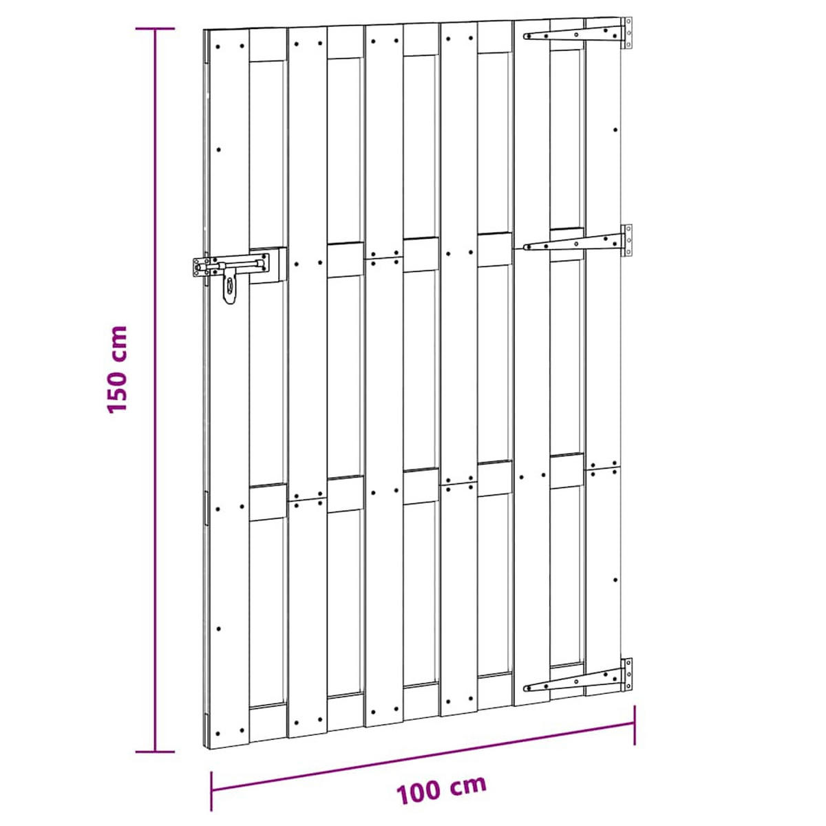 GARTENTOR Wpc 100/150 Cm Grau - Grau, Holzwerkstoff (100/150cm) - vidaXL