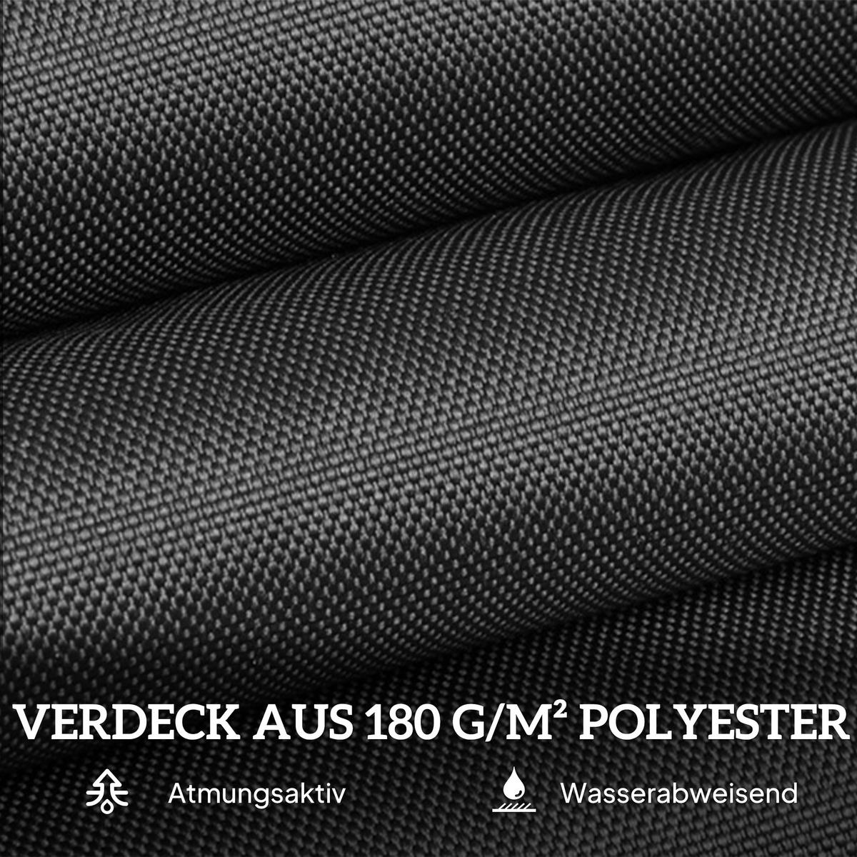 SONNENSCHIRM, Gartenschirm, Marktschirm, Doppelsonnenschirm, Terrassenschirm, Schwarz, Oval - Schwarz, Metall (270/460cm) - Outsunny