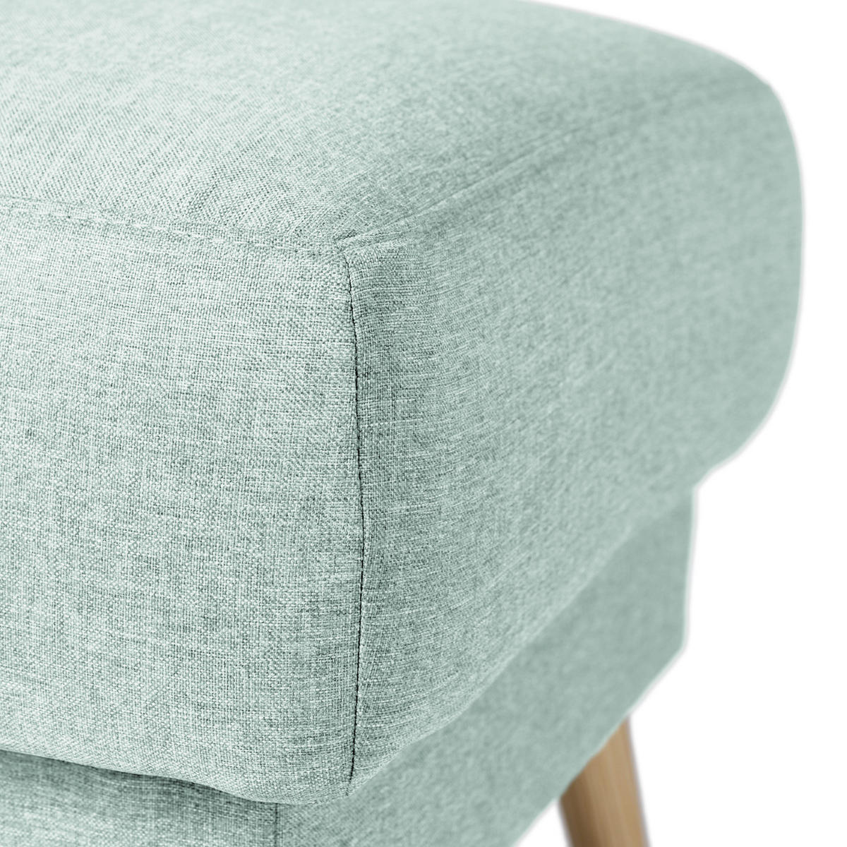 POLSTERHOCKER - Webstoff - Hellbraun/Mintgrün, Holz/Textil (77/46/62cm) - home24