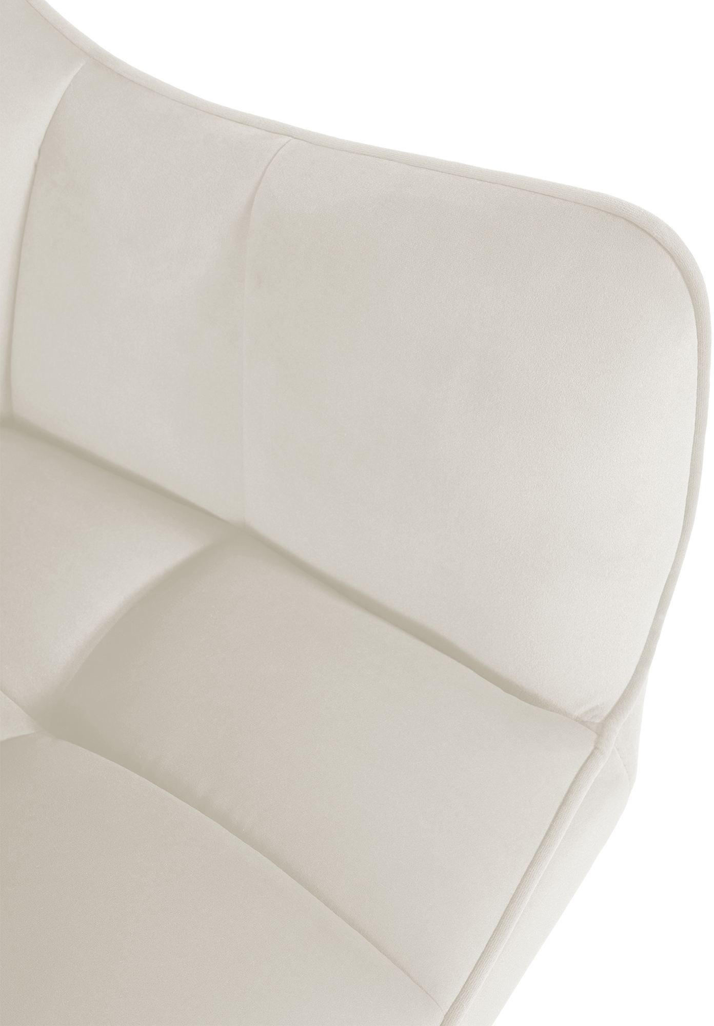 ARMLEHNENSTUHL Samt Creme - Edelstahlfarben/Creme, Textil/Metall (67/81/58cm) - CLP