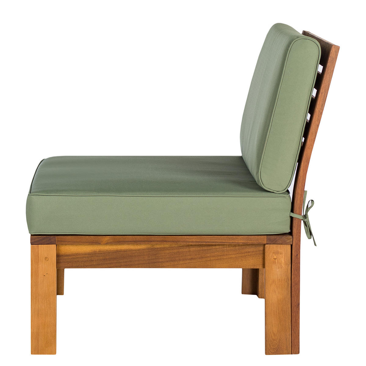 LOUNGESESSEL - Webstoff / Akazie massiv - Olivgrün, Holz/Textil (60/73/71cm) - home24