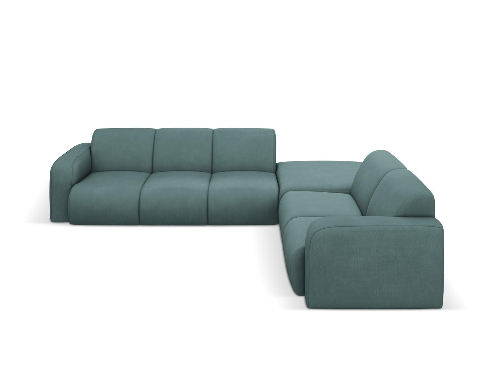 ECKSOFA rechts Molino aus strukturiertem Stoff meergrün 6 Sitzplätze - Smaragdgrün, Textil (250/315cm) - Micadoni