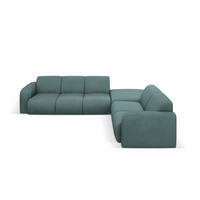 ECKSOFA rechts Molino aus strukturiertem Stoff meergrün 6 Sitzplätze - Smaragdgrün, Textil (250/315cm) - Micadoni