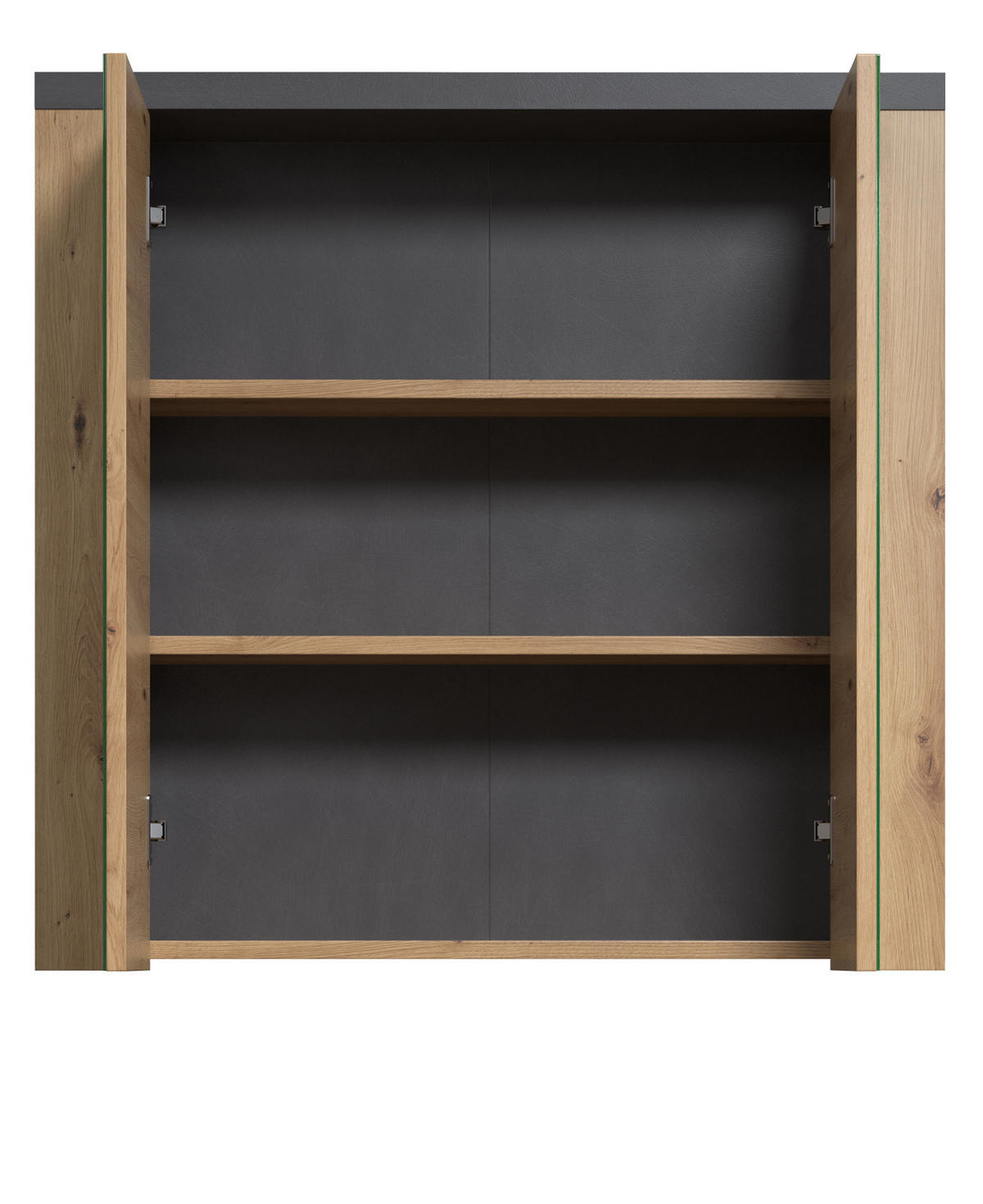 SPIEGELSCHRANK Eiche Artisan, grau 79 x 78 cm, Badschrank 2-türig - Eiche Artisan/Grau, Glas/Holzwerkstoff (78/78/20cm) - Top.Furn