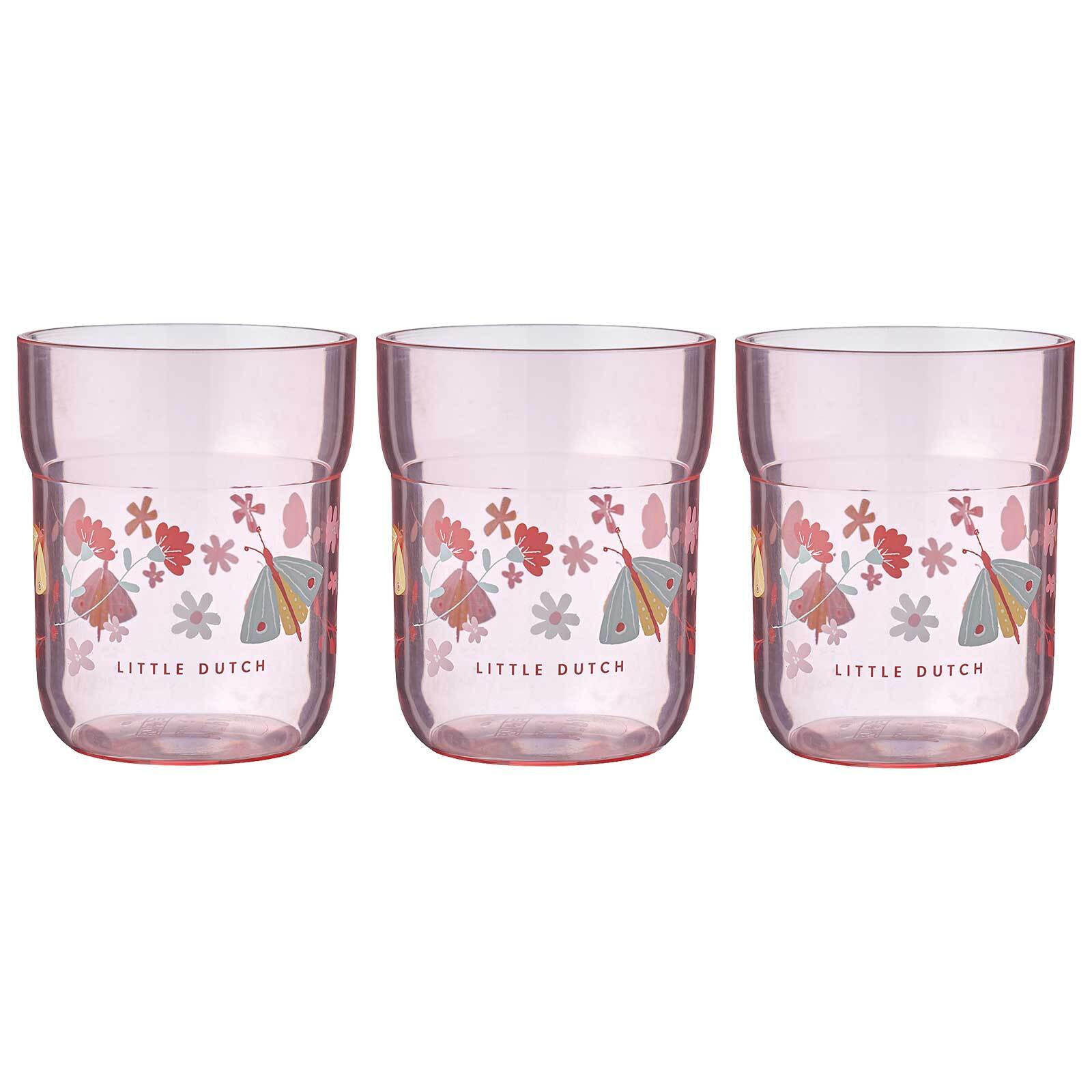 KINDER-TRINKGLÄSER Mio Flowers & Butterflies 250 ml 3er Set - Pink, Kunststoff (0.25L) - Mepal
