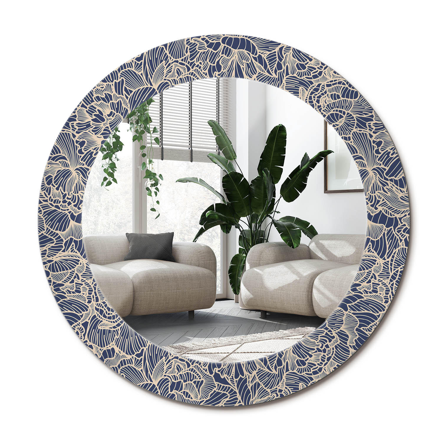 Wallfluent Spiegel Dunkelblau 60x60x0.4 cm