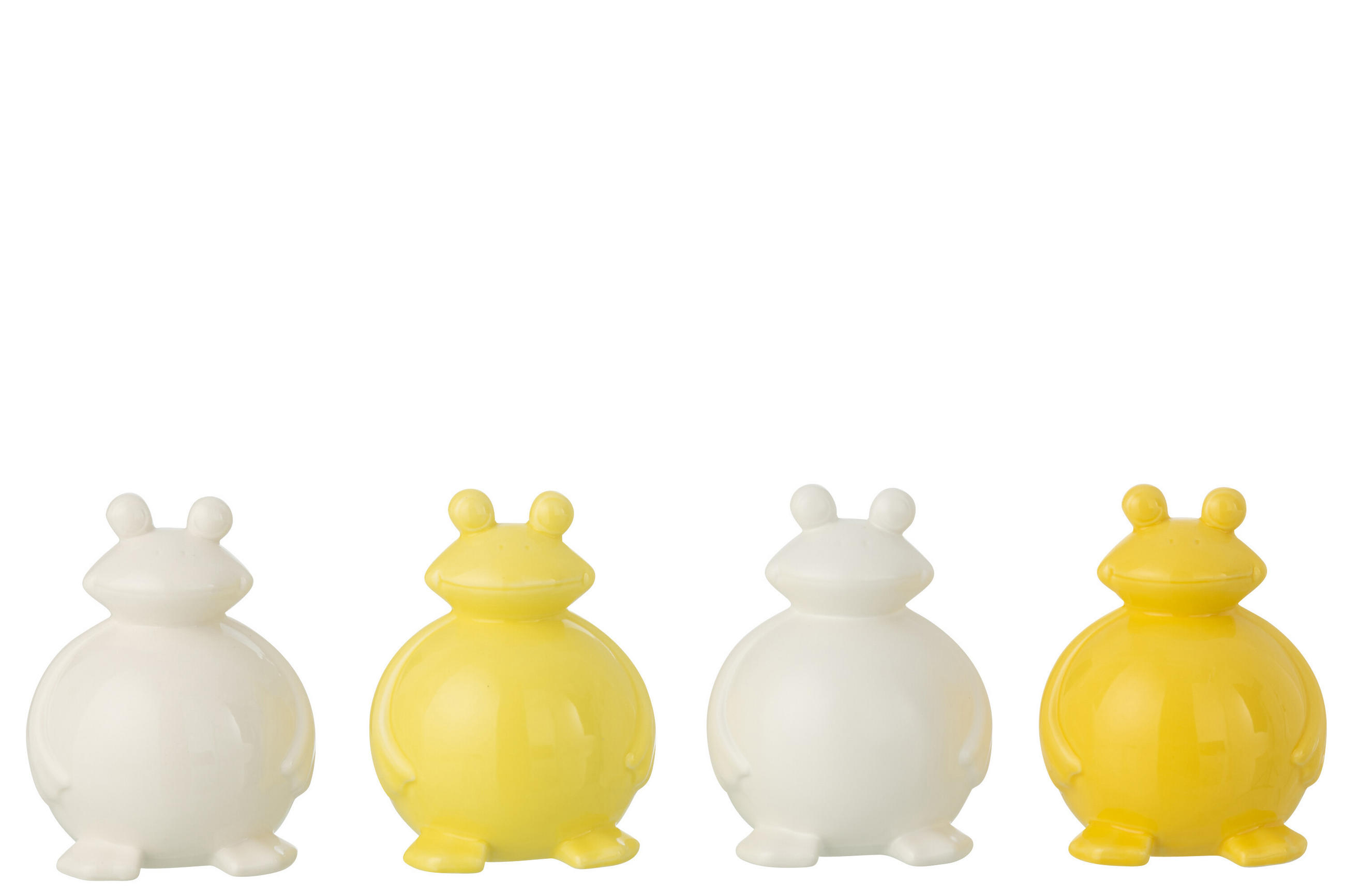 DEKOOBJEKT FROSCH Weiß - Weiß, Keramik (9.5/13/10.5cm) - J-Line
