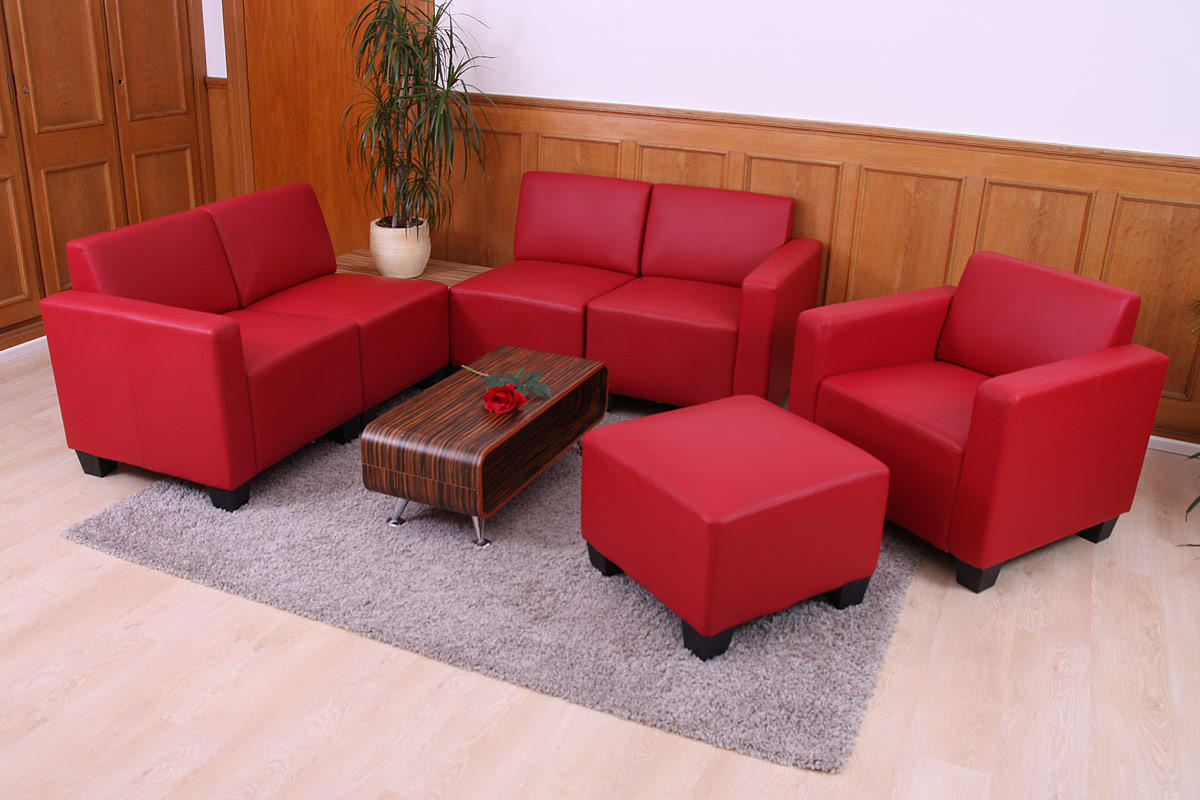 COUCH-GARNITUR Rot - Rot, Textil (193/76/72cm) - MCW