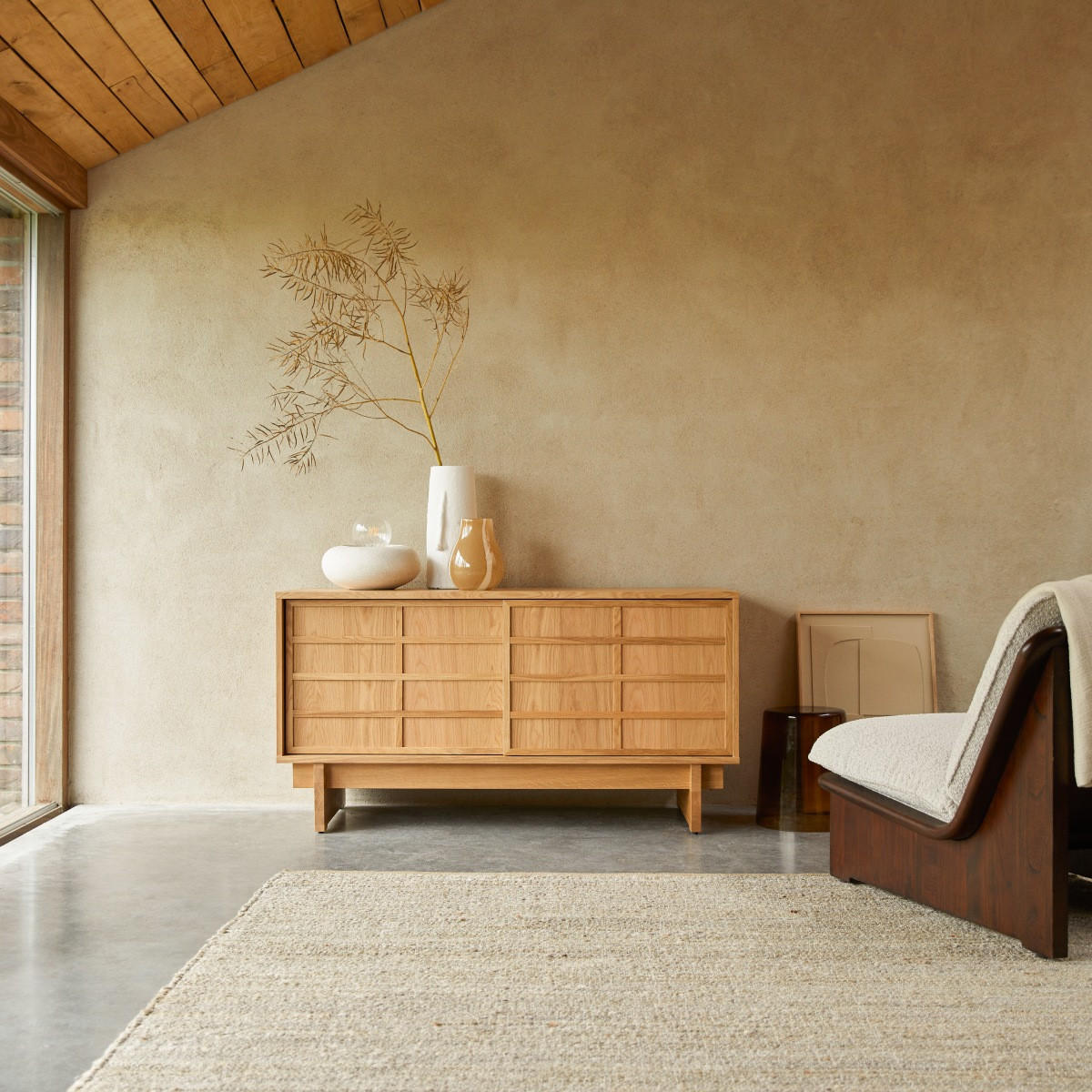 TV-SCHRANK Miu Natur aus Eiche - Naturfarben, Holz (135/70/48cm) - Tikamoon