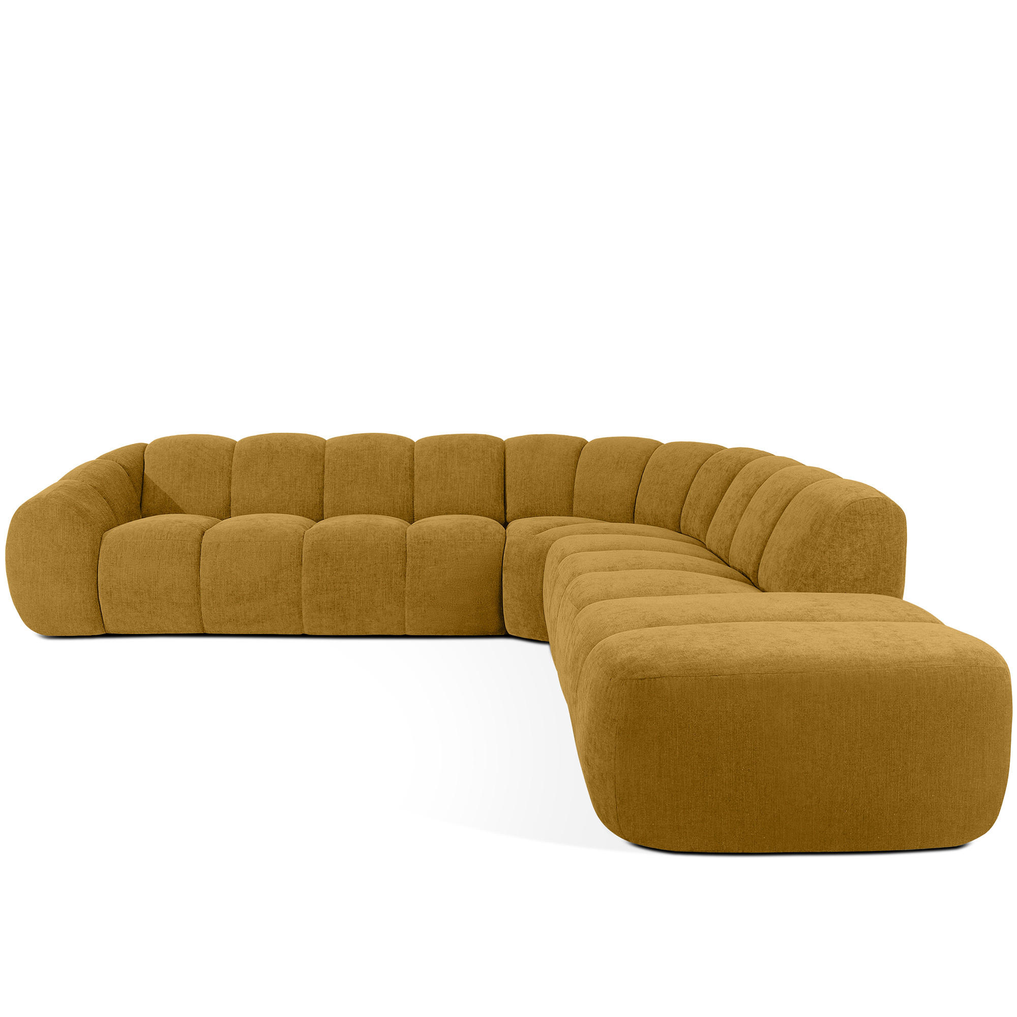 ECKSOFA RECHTS FLAVA, Honigfarben - Honig, Holz/Holzwerkstoff (310/314cm) - KONSIMO®