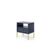 NACHTISCH - Bettisch Melody MS54 Dunkelblau + Gold - Goldfarben/Dunkelblau, Holzwerkstoff (54/56/39cm) - Möblo