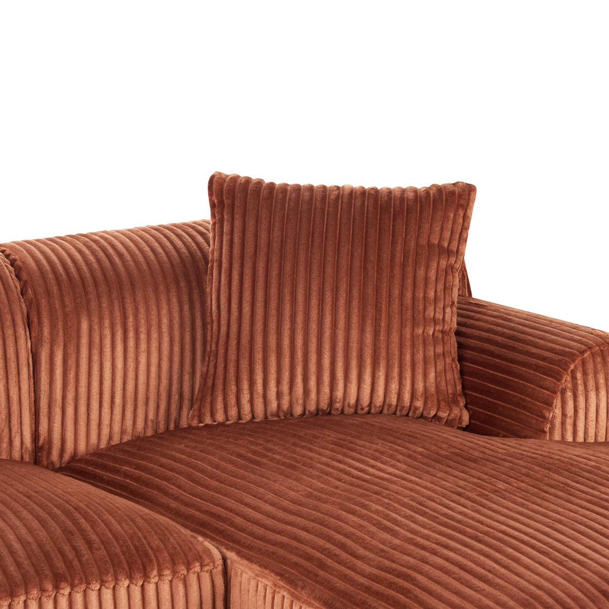 COLȚAR reps reiat maro pe partea dreaptă Stenum - maro/alămiu, material textil (242/168cm) - Beliani