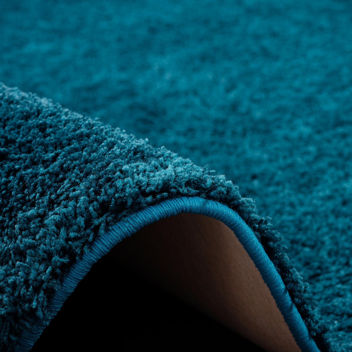HOCHFLOR SHAGGY TEPPICH PALACE RUND - Petrol, Textil (160/160cm) - Snapstyle