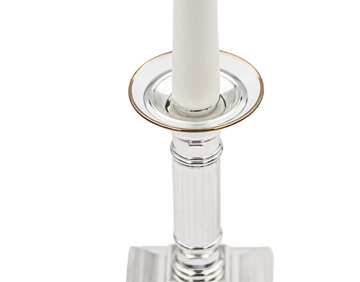 GLAS-KERZENMANSCHETTE (Bobeches) "Goldrand" für Kerzen bis Ø 25 mm - Transparent, Paraffin (7/0.2/7cm) - Holfeuer Crystal Design