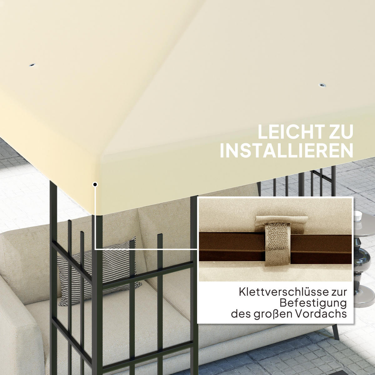 ERSATZDACH für Pavillon 3 x 3 m - Creme, Kunststoff (298/1/298cm) - Outsunny